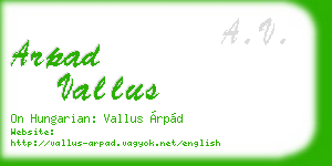 arpad vallus business card